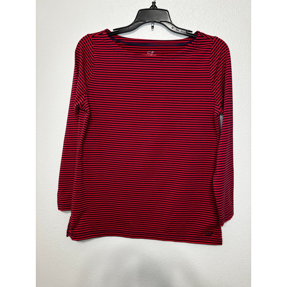 VINEYARD VINES Red and Navy Sankaty Top Size S